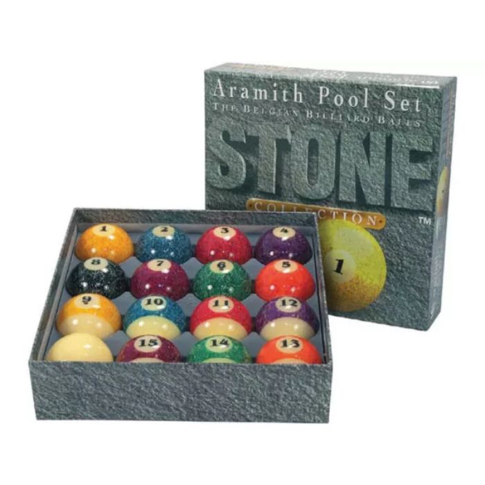 Aramith Stone Pool Ball Set AR1045 – Professional 2 1/4" Granite Design Billiard Balls