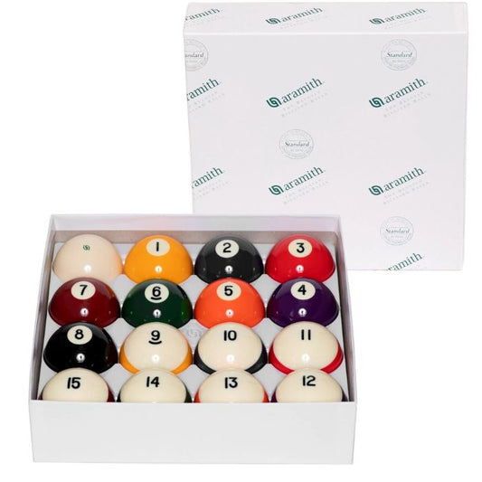 Aramith Crown Standard Striped Pool Ball Set 2 1/4" with Magnetic Cue Ball – Green Logo