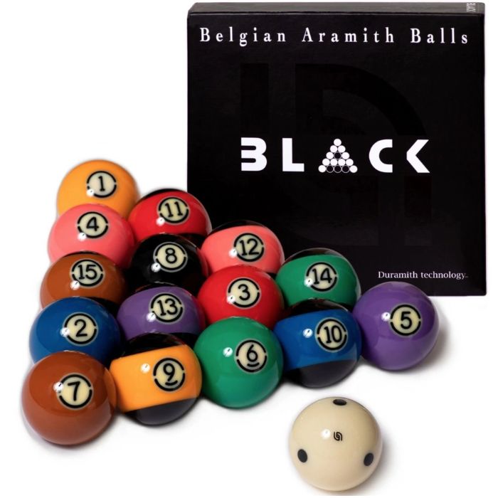 Aramith Tournament Black TV Billiard Pool Ball Set 2 1/4